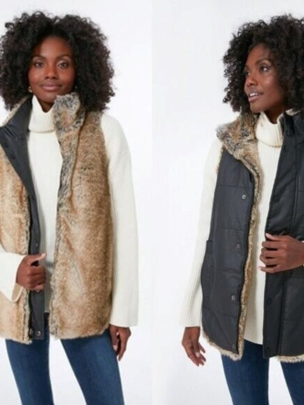 NWT - Tuckernuck Emilia Wax Fur Reversible Vest - Picture 5 of 6